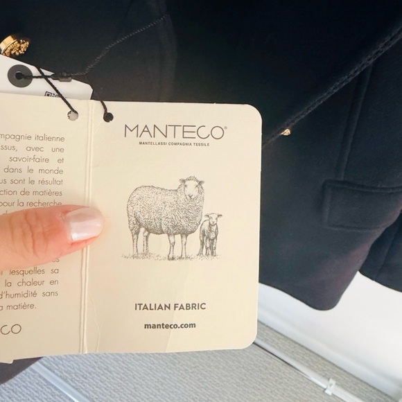 NWT ZARA women wool coat jacket blazer with Gold Accents, size S, black - Picture 4 of 7